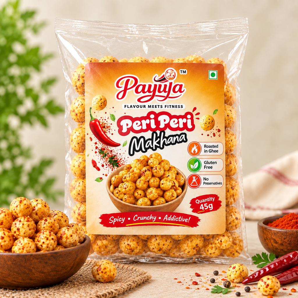 Payuja Peri Peri Makhana – Spicy & Crunchy Roasted Fox Nuts | 45g