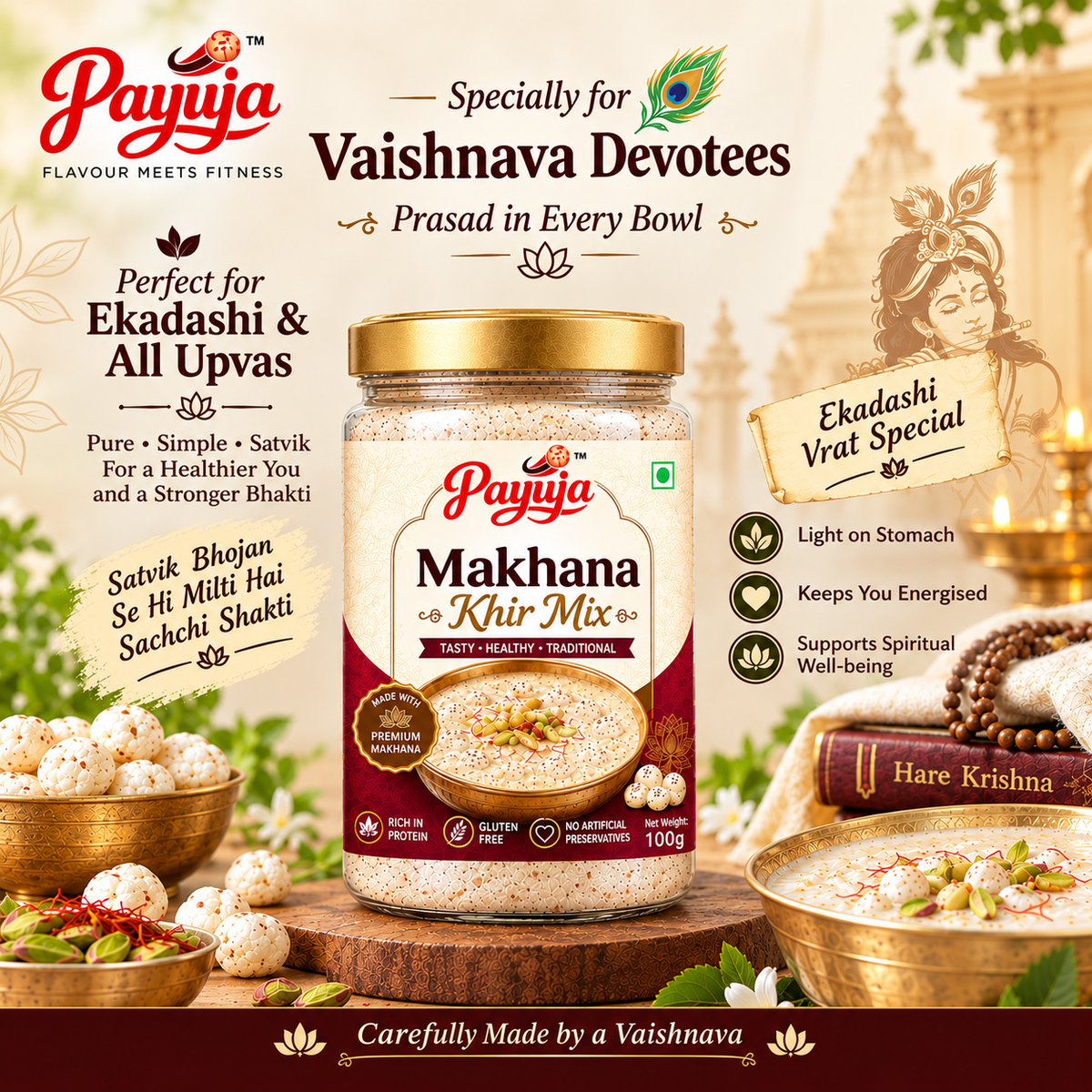 Payuja Satvik Makhana Kheer Mix | Traditional Kheer Mix | 100g
